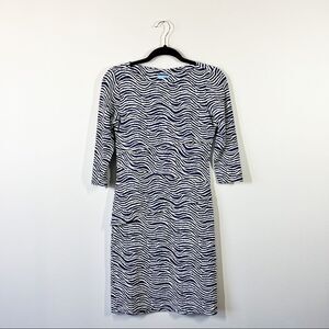 J. McLaughlin blue zebra printed dress Catalina cloth